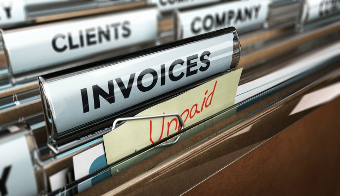 credit management - file cabinet with labels reading Invoice, Clients etc