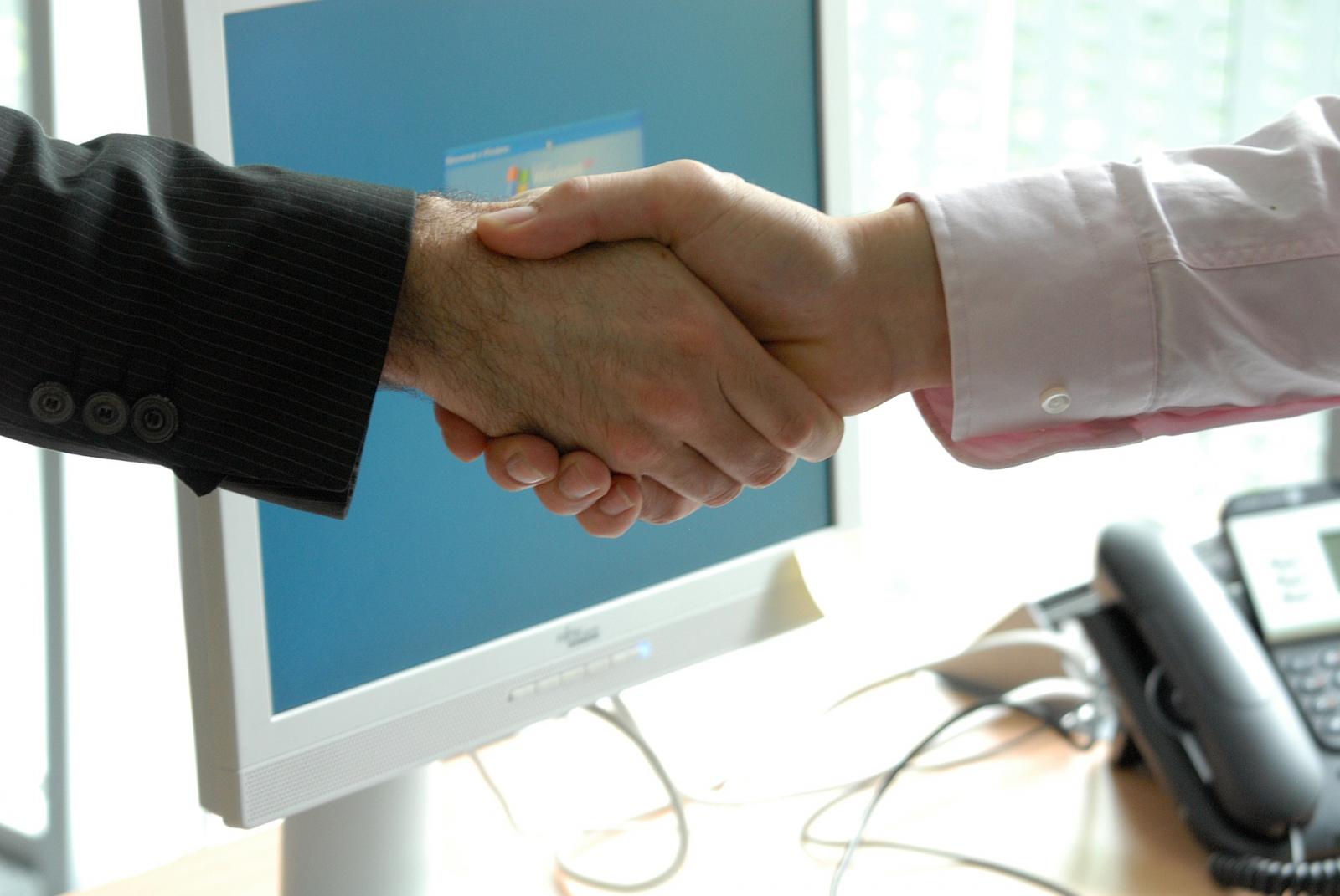men shaking hands