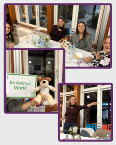 people and a mascot at a charity quiz night